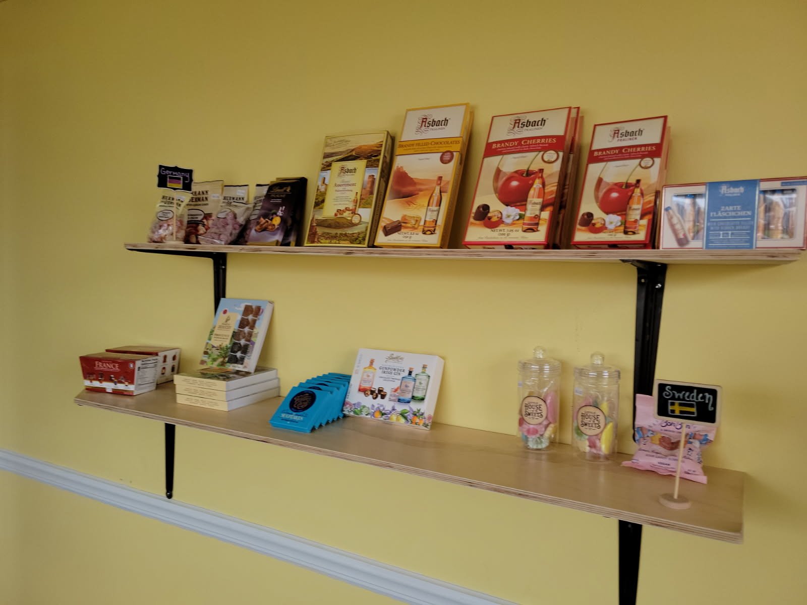 French and Swedish candy shelf