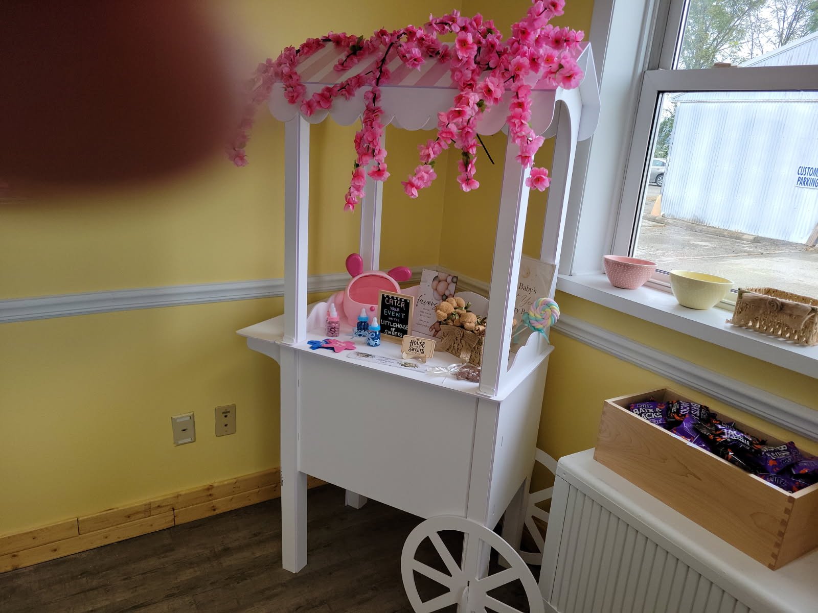 Candy cart inside Little House of Sweets